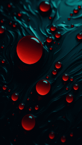 Red liquid on black