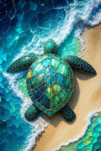 turtle swimming on ocean water 4k nature wallpaper