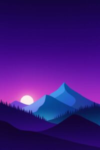 dark mountain under purple sky 4k beautiful nature wallpaper