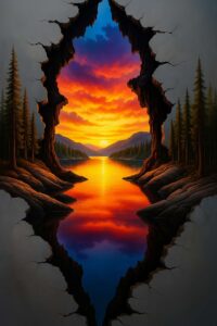 abstract sunset reflection water nature wallpaper