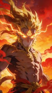 Anime style modern Hanuman warrior wallpaper