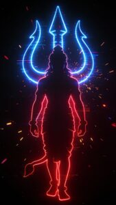 Neon trishul black glowing wallpaper
