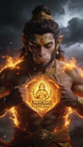 Epic cinematic Lord Hanuman scene wallpaper