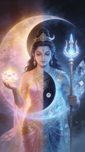 Half Shiva half Parvati divine wallpaper