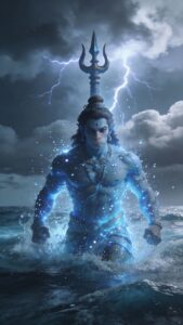 Lord Shiva blue glowing wallpaper