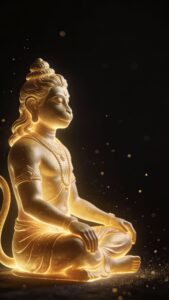 Golden Hanuman meditation divine wallpaper