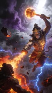 Lord Hanuman mace power wallpaper