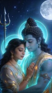 Mahadev hugging Parvati romantic wallpaper