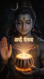 Mahadev holding pot and mantra light wallpaper