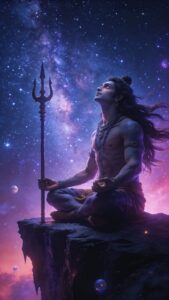 Mahadev standing cliff sunset wallpaper