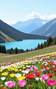 iphone flower nature wallpaper – colorful flower valley 