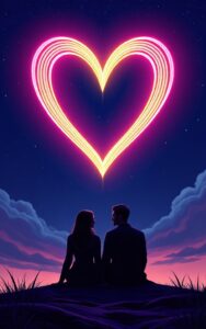 Pink romantic heart neon wallpaper for phone