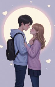 Romantic couple hugging rainy night HD wallpaper