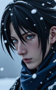 anime cyber girl black armor wallpaper