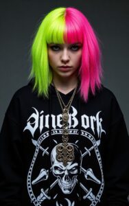 dual color hair punk anime girl wallpaper