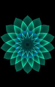 Neon blue flower amoled art