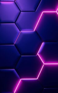 Neon purple hexagon wall pattern