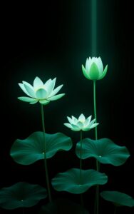 iphone lotus wallpaper – glowing lotus flowers on dark background 