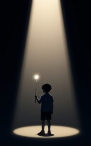 Spotlight minimal human shadow art