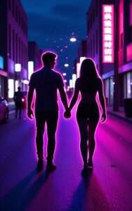 Couple silhouette sitting sunset beach romantic wallpaper