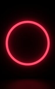 Neon red glowing circle outline