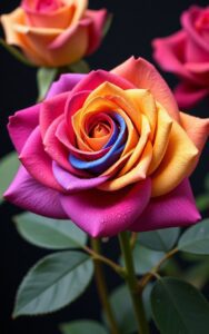 iphone rose wallpaper – colorful rainbow rose close-up 