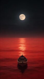 Black ocean red horizon wallpaper