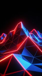 Red geometric neon mountain wallpaper