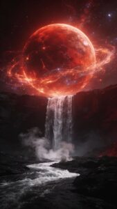 Huge red glow mushroom cloud wallpaper