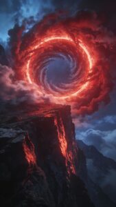 Massive red energy ring wallpaper