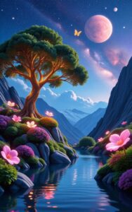 Blue sky mountain nature wallpaper