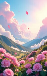 Green forest clearing peaceful background