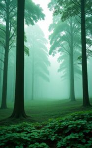 Calm forest path nature wallpaper