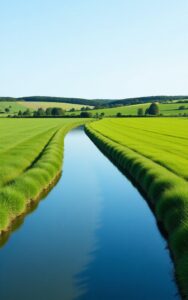 Serene lake reflection nature background