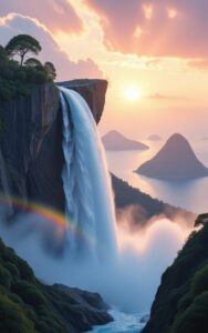 Calm river flowing through peaceful nature scenery