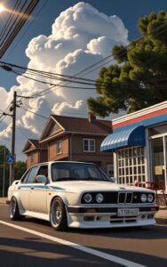 Vintage city street aesthetic wallpaper