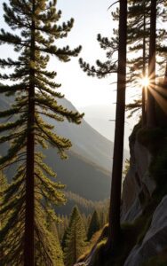 Peaceful nature scenery with soft light and calm atmosphere wallpaper