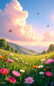 Soft nature tones peaceful wallpaper