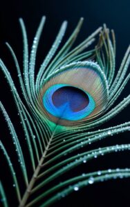 Blue peacock feather glow wallpaper