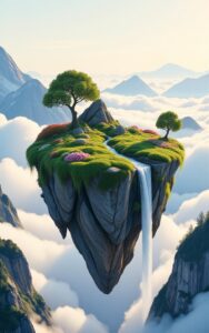 Peaceful valley scenery background