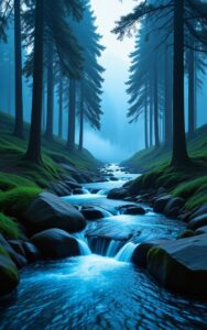 Nature aesthetic landscape with soft colors