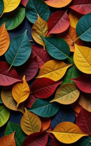 Colorful leaf pattern nature wallpaper