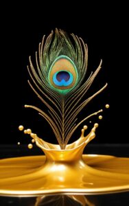 Blue green peacock feather aesthetic wallpaper