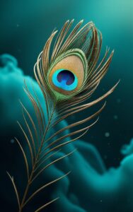 mor pankh wallpaper - Peacock feather glowing eye design wallpaper
