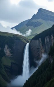Foggy pine forest nature wallpaper