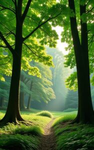 Serene lake and hills nature background