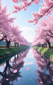 Colorful fantasy mountain landscape nature wallpaper