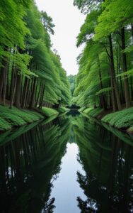 Dreamy mountain lake wallpaper