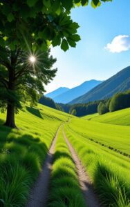 Green valley mountain nature wallpaper