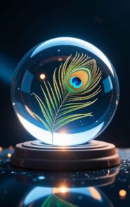 Glowing peacock feather HD wallpaper